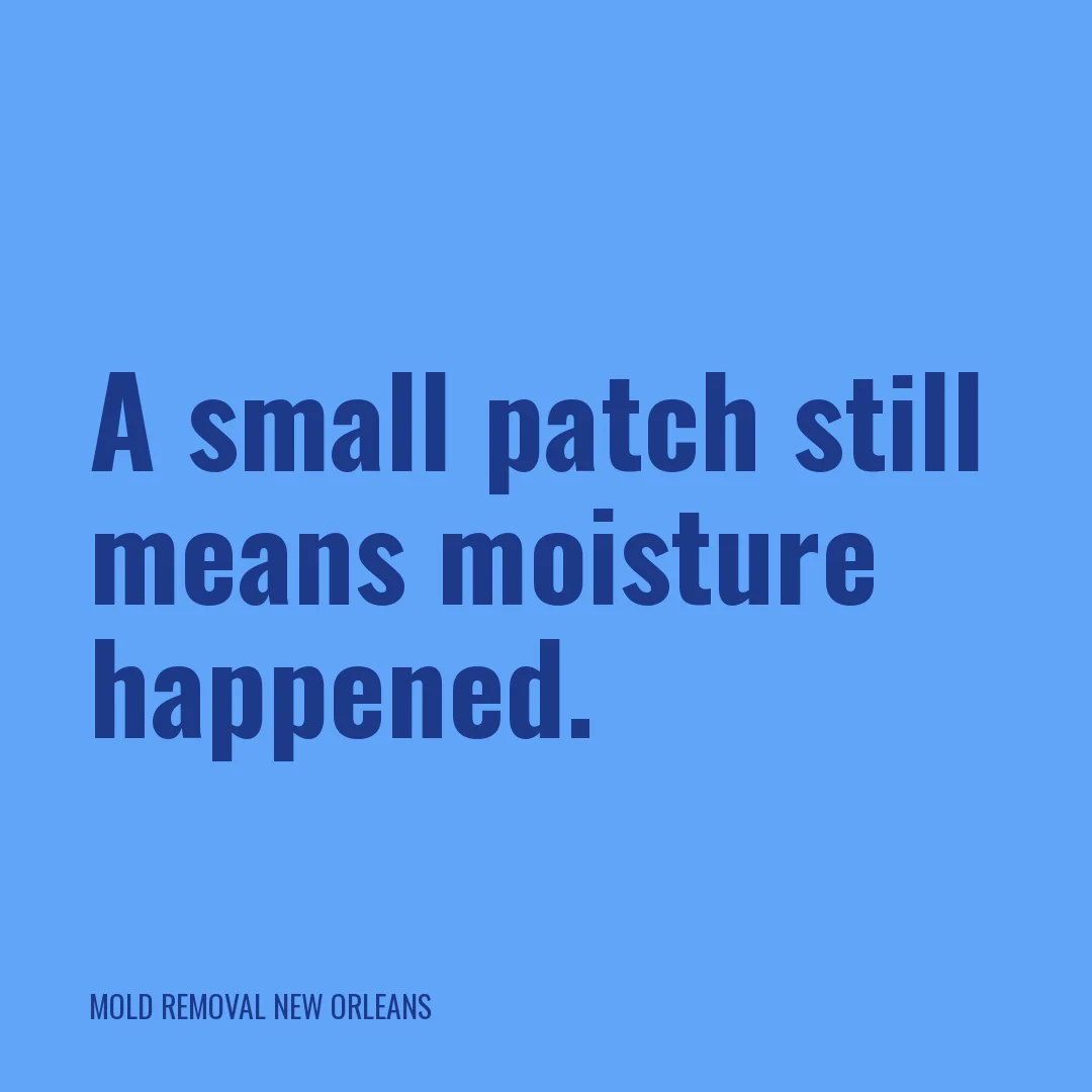 A small patch still means moisture happened.